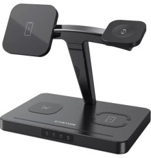 Зарядний пристрій Canyon wireless charger WS-404 15W 4in1 Black (CNS-WCS404)