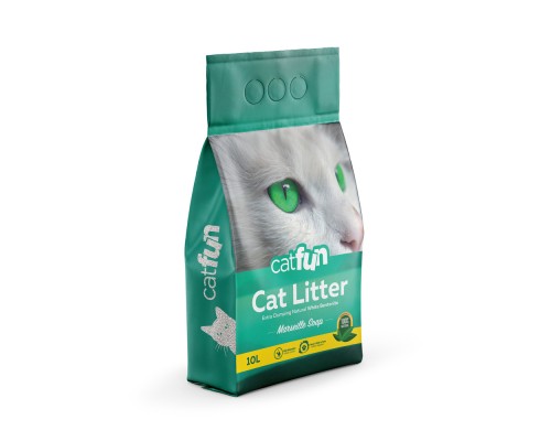 Наповнювач для туалету Catfun бентонітовий з ароматом марсельського мила 10 л (8683655071476)