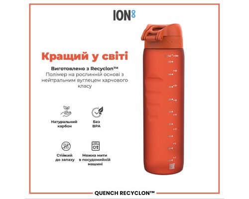 Пляшка для води ION8 OneTouch 1000 мл BPA Free, Hearty Orange (I8RF1000HORG)