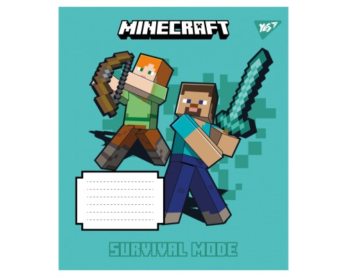 Зошит Yes Minecraft Signs А5 18 аркушів клітинка (767559)