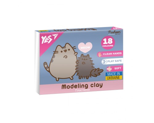 Пластилін Yes Pusheen 18 кольорів 360 г (540695)