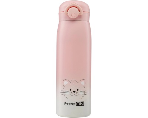 Поїльник-непроливайка FreeON термопляшка, рожева 480 мл (380692)