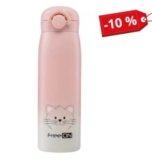 Поїльник-непроливайка FreeON термопляшка, рожева 480 мл (380692)