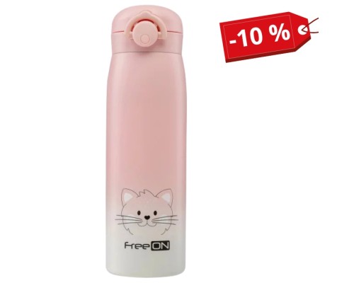 Поїльник-непроливайка FreeON термопляшка, рожева 480 мл (380692)