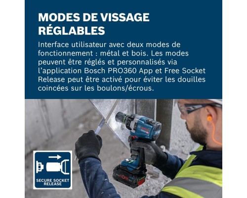 Гайковерт Bosch GDS 18V-750C 18V, до 3000об/хв, 270/380/750Нм, квадрат 1/2