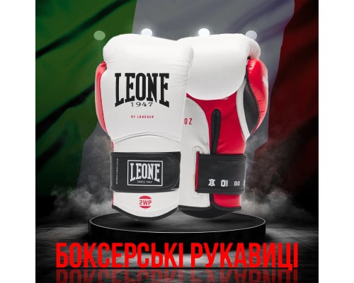 Боксерські рукавички Leone GN113 IL Tecnico N3 White 12 унцій (GN113_White_12oz)