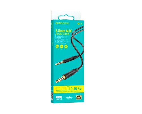 Кабель мультимедійний 3.5mm M to 3.5mm M 1.0m black BOROFONE (BL16/JB)