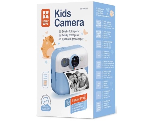Дитячий фотоапарат ColorWay з функцією миттєвого друку (Blue) (CW-PHP01B)