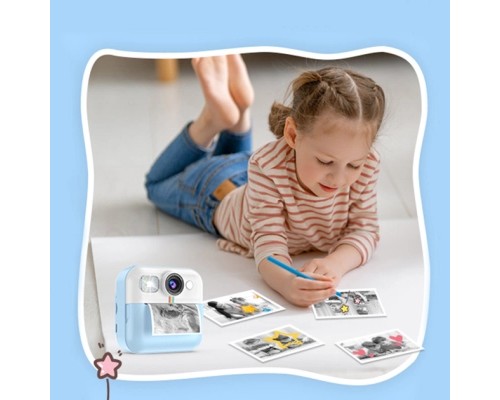 Дитячий фотоапарат ColorWay з функцією миттєвого друку (Blue) (CW-PHP01B)
