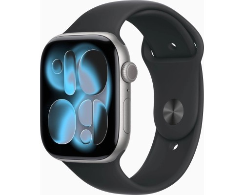 Смарт-годинник Apple Watch Series 11 GPS 46mm Space Grey Aluminium Case with Black Sport Band - S/M (MEV04RK/A)