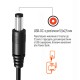 Кабель живлення USB to DC 5.5x2.5mm 12V 1.0m black ColorWay (CW-CBUD067-BK)