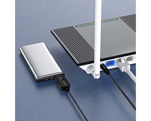 Кабель живлення USB to DC 5.5x2.5mm 12V 1.0m black ColorWay (CW-CBUD067-BK)