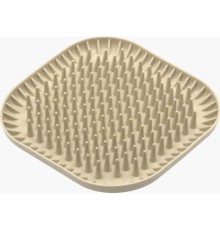 Універсальний посуд для тварин Fiboo Fiboowl Spiky килимок для злизування ласощів та їжі, 19х19 см бежевий (FIB0233)