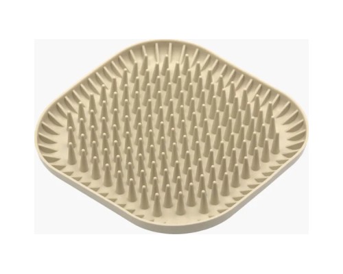 Універсальний посуд для тварин Fiboo Fiboowl Spiky килимок для злизування ласощів та їжі, 19х19 см бежевий (FIB0233)