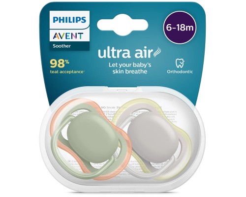 Пустушка Philips AVENT Ultra Air 6-18 міс 2 шт (SCF085/20)