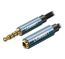 Кабель мультимедійний 3.5mm M to 3.5mm F 2.0m AV118 blue Ugreen (40675)