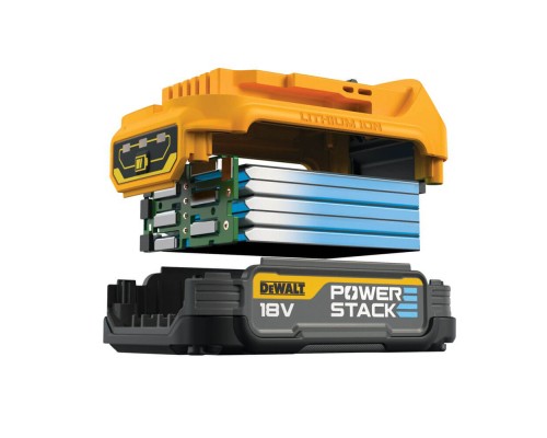 Акумулятор до електроінструменту DeWALT 18V XR Li-lon PowerStack 1.7Ah, 2 шт., вага 0.7 кг (DCBP034E2)