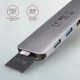 Концентратор AXAGON USB-C to 2xUSBA + HDMI + SD/microSD + USB-C PD 100W 0.2m grey (HMC-5)
