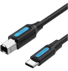 Дата кабель USB 2.0 C Male to B Male 2A Cable 1.5M Black VENTION (CQUBG)