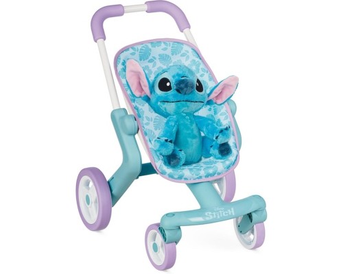 Коляска для ляльок Smoby Стіч. Прогулянка, з поворотними колесами та м'якою іграшкою (7600251225)
