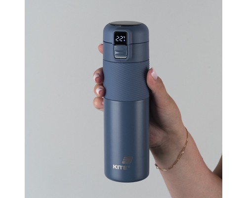 Термокружка Kite 1227 з термодатчиком 450 мл синій (K25-1227-2)