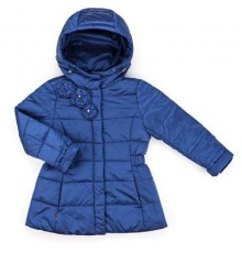 Куртка дитяча Snowimage подовжена з капюшоном і квіточками (SICY-G107-116G-blue)