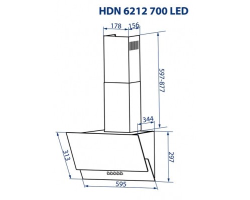 Витяжка кухонна Minola HDN 6212 BL 700 LED (HDN6212BL700LED)