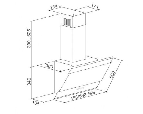 Витяжка кухонна Eleyus Focus 1000 60 BL