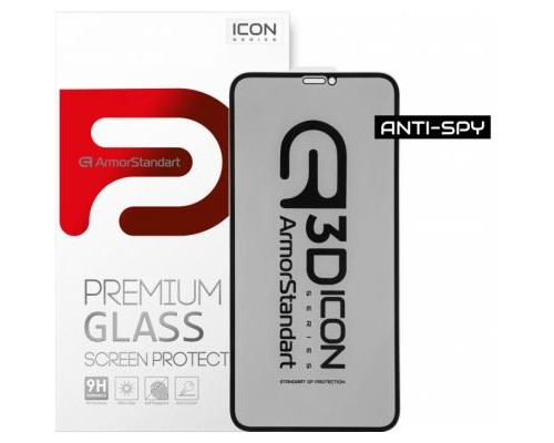 Скло захисне Armorstandart Icon 3D Anti-spy Apple iPhone 11 Pro/XS/X Black (ARM56126-GI3D-BK)