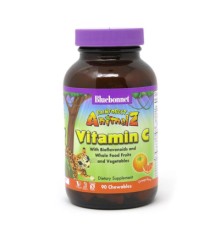 Вітамін Bluebonnet Nutrition Вітамін С для Дітей, Смак Апельсину, Rainforest Animalz, 90 (BLB-00192)
