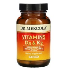 Вітамін Dr. Mercola Вітаміни D3 і K2, 5000 МО, 90 капсул (MCL-01996)