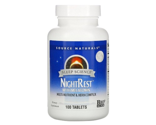 Вітамінно-мінеральний комплекс Source Naturals Комплекс для Нормалізації Сну, NightRest, 100 таблеток (SNS-00358)