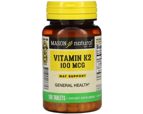 Вітамін Mason Natural Вітамін K2 100 мкг, Vitamin K2, 100 таблеток (MAV17681)