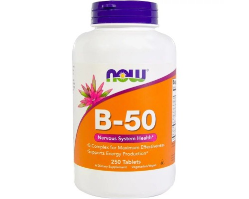Вітамін Now Foods B-Комплекс 50, B-50, 250 пігулок (NOW-00428)