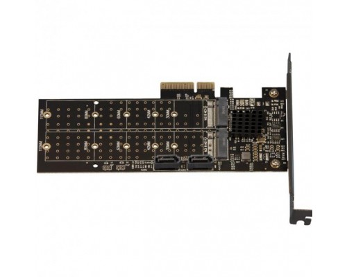 Плата розширення Frime 88SE9215 PCI-E-2хM.2 SATA3+2хSATA3 PCIe (ECF-PCIEtoSSD012.LP)