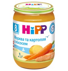 Дитяче пюре HiPP Морква і картопля з лососем, 190 г (9062300128694)