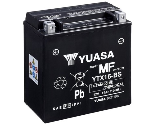Акумулятор автомобільний Yuasa 12V 14,7Ah MF VRLA Battery (YTX16-BS)