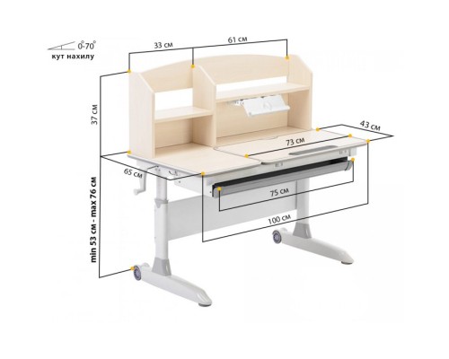 Парта ErgoKids Gerda MG Multicolor (Evo-60 MG/MC)