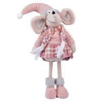 Новорічна фігурка Novogod`ko Мишеня Дівчинка в рожевому, 59 см (974786)