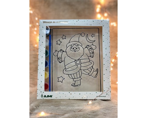 Новорічні наклейки Jumi Санта 16 х 12 см, в комплекті 6 фарб та пензлик для розфарб. (5900410886827)