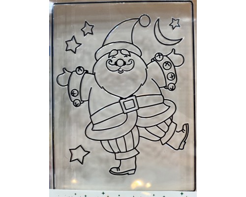 Новорічні наклейки Jumi Санта 16 х 12 см, в комплекті 6 фарб та пензлик для розфарб. (5900410886827)