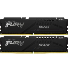 Модуль пам'яті для комп'ютера DDR5 64GB (2x32GB) 5600 MHz FURY Beast Black Kingston Fury (ex.HyperX) (KF556C40BBK2-64)