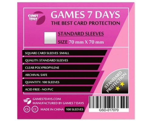 Протектор для карт Games7Days 70 х 70 мм, Square Small, 100 шт (STANDART) (GSD-017070) Протектор для карт Games7Days 70 х 70 мм, Square Small, 100 шт (STANDART) (GSD-017070)