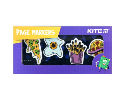 Закладки для книг Kite пластикові Space food 4x20 шт, 35х50 мм (K22-479-1)