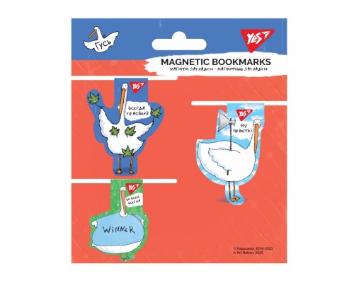 Закладки для книг Yes магнітні Гусь помаранчевий, 3 шт (707616)