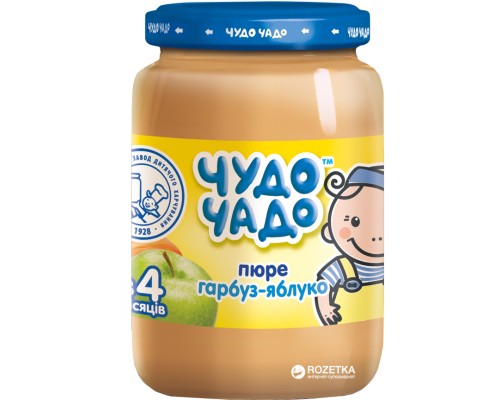 Дитяче пюре Чудо-Чадо Яблуко та Гарбуз 4 місяці 170 г (4820003688267)