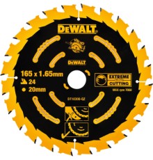 Диск пильний DeWALT EXTREME, 165 х 20, 24 z, геометрія зуба ATB, 18 град (DT10300)