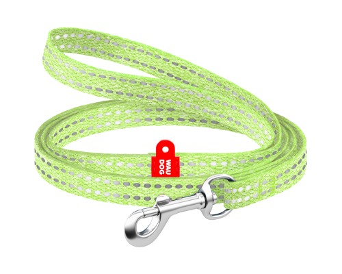 Повідок для котів WAUDOG Re-cotton світловідбивний XS 200х1 см салатовий (16445)