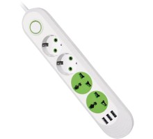 Мережевий фільтр живлення Voltronic F01U, 2роз EU + 2роз Universal, 3*USB White (F01U-White)
