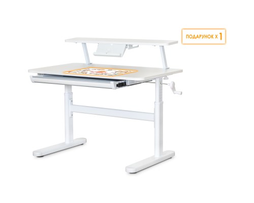 Парта ErgoKids з полицею S50 XL White (TH-210 W + BD-S50 XL)